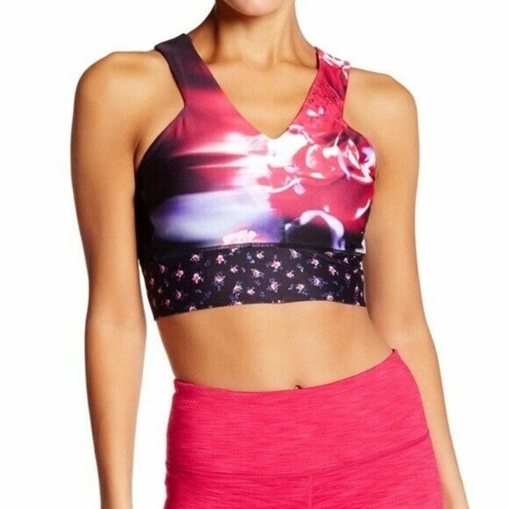 Nanette Lepore Flower Fall Sports Bra Small NWT